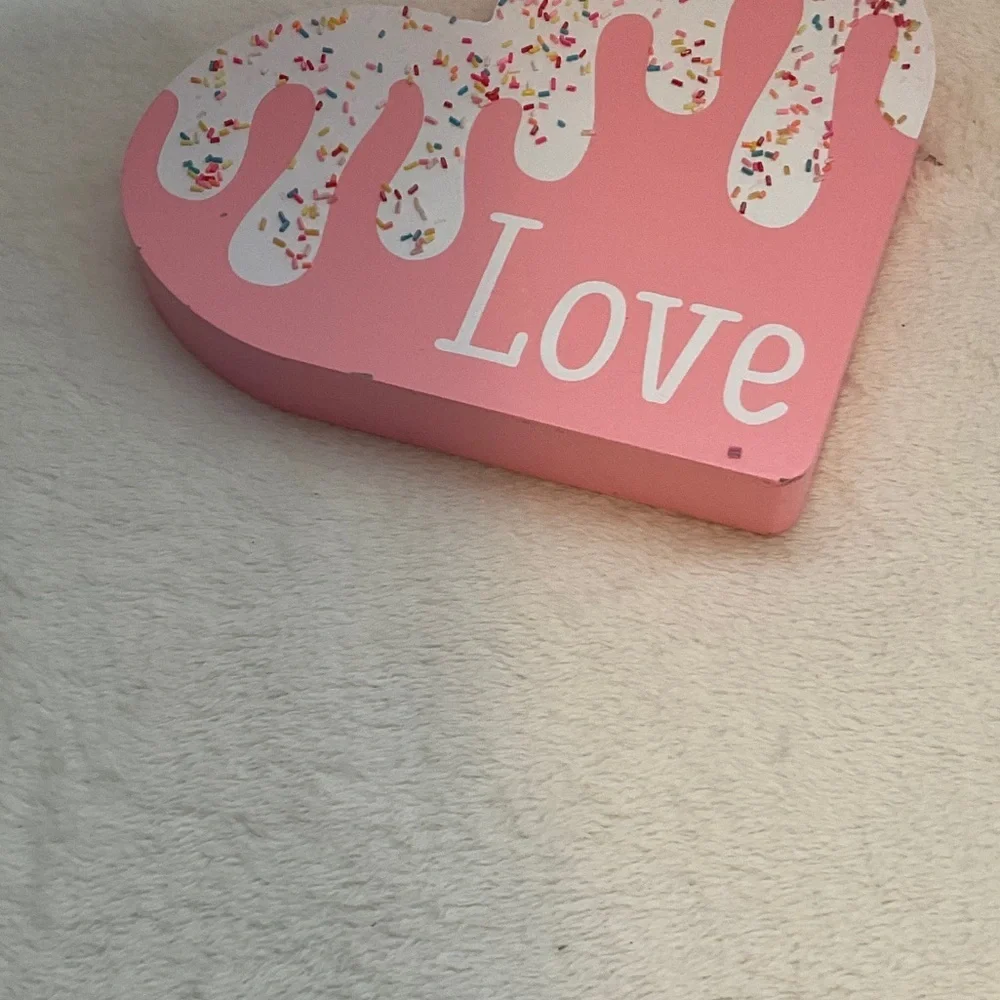 Pink Heart Love Sign Decor